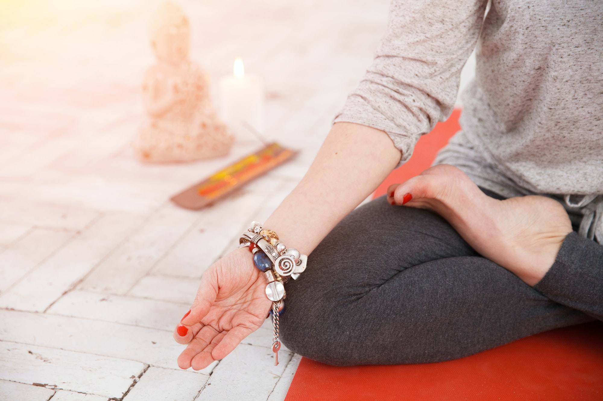 Woman having yoga meditation